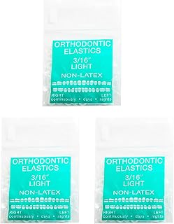 JMU Clear Orthodontic Elastics 3/16 Light, 300 Pack Orthodontic Rubber Bands Latex Free Intraoral Elastic Bands Dental Rubber Bands Made in USA