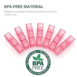 BUG HULL Weekly Pill Organizer 3X a Day, Daily 7 Day Medicine Pill Organizer 3 Times a Day, Travel Pill Case Container for Vitamins, Supplements