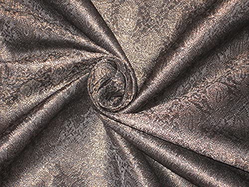 Tissu brocart en soie lourde noir et bronze pour coudre une robe de soirée élégante