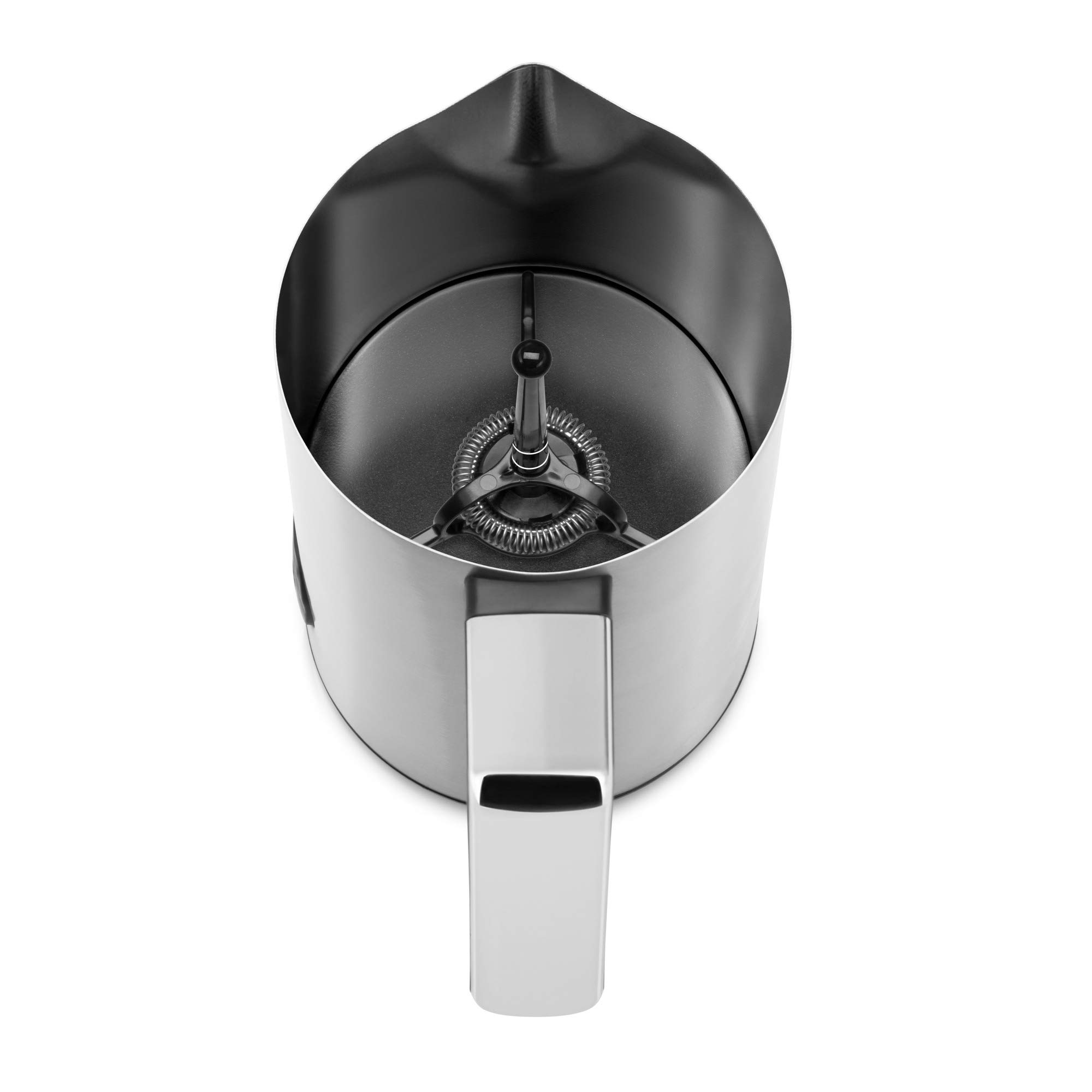 WMF Stelio Mousseur à Lait Électrique, 500 watts, 150–250 ml, revêtement antiadhésif, sans fil, pour mousse de lait chaude et froide, chocolat chaud, Cromargan mat/argenté