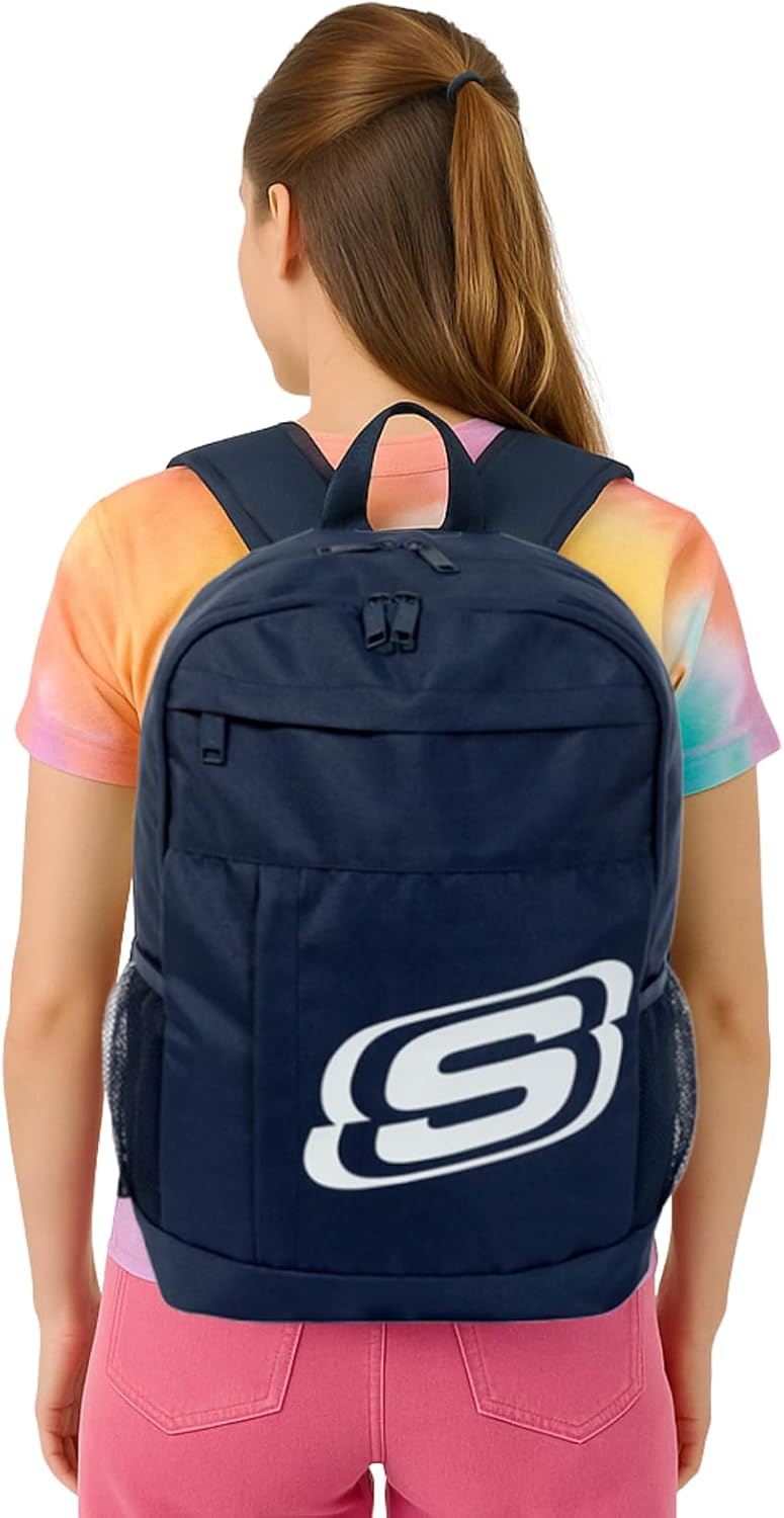 Skechers 365 Central Travel Backpack for Women & Men, College Backpack, Laptop Bag, Multipurpose Back Pack & Book Bag (Navy & White) - Image 3