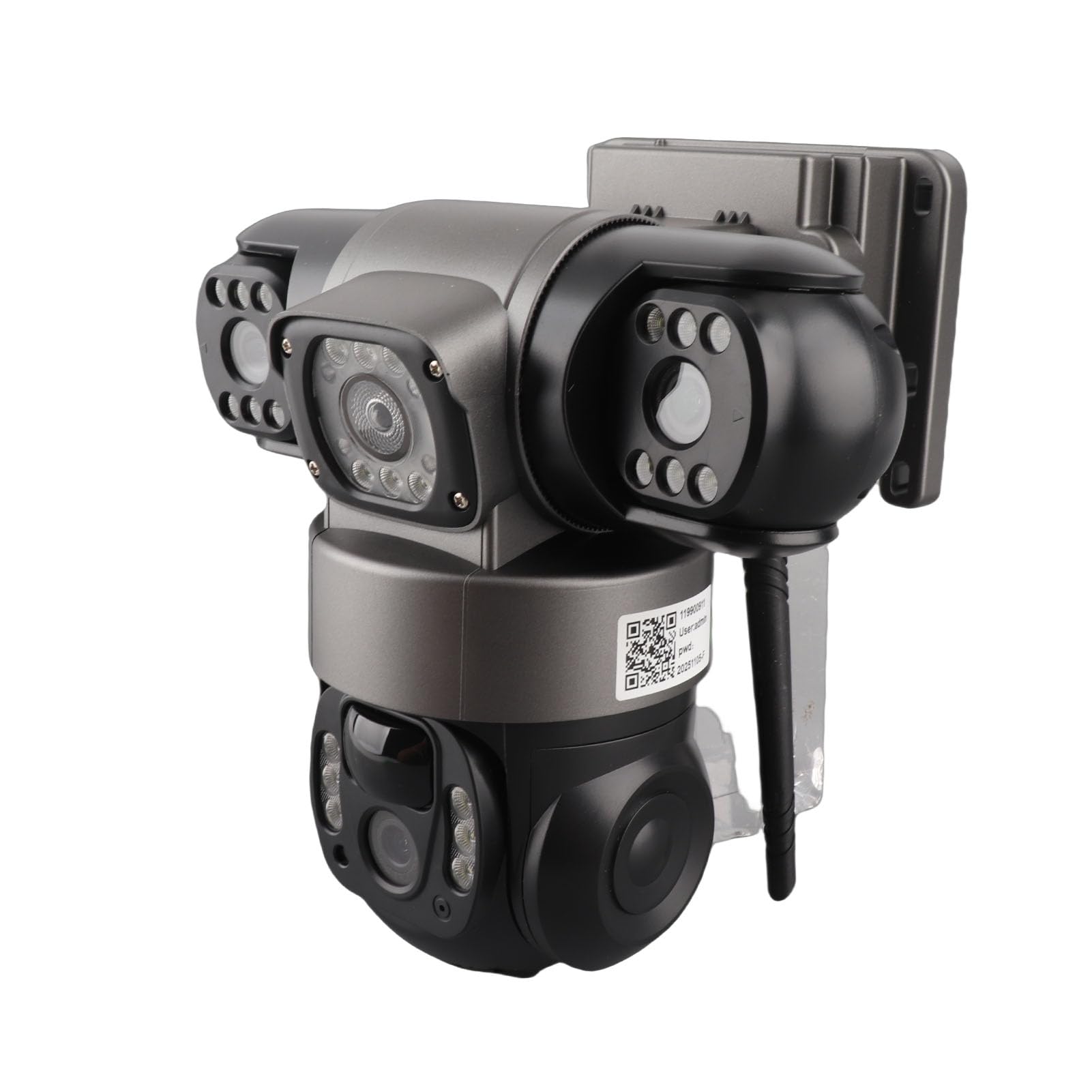 Eacam Cámara de Seguridad Inalámbrica Solar de Triple Lente, 3240x1920 Cámara Seguridad WiFi PTZ con Detección Movimiento AI 2MP con Zoom 10x, Rotación 270°, Batería d