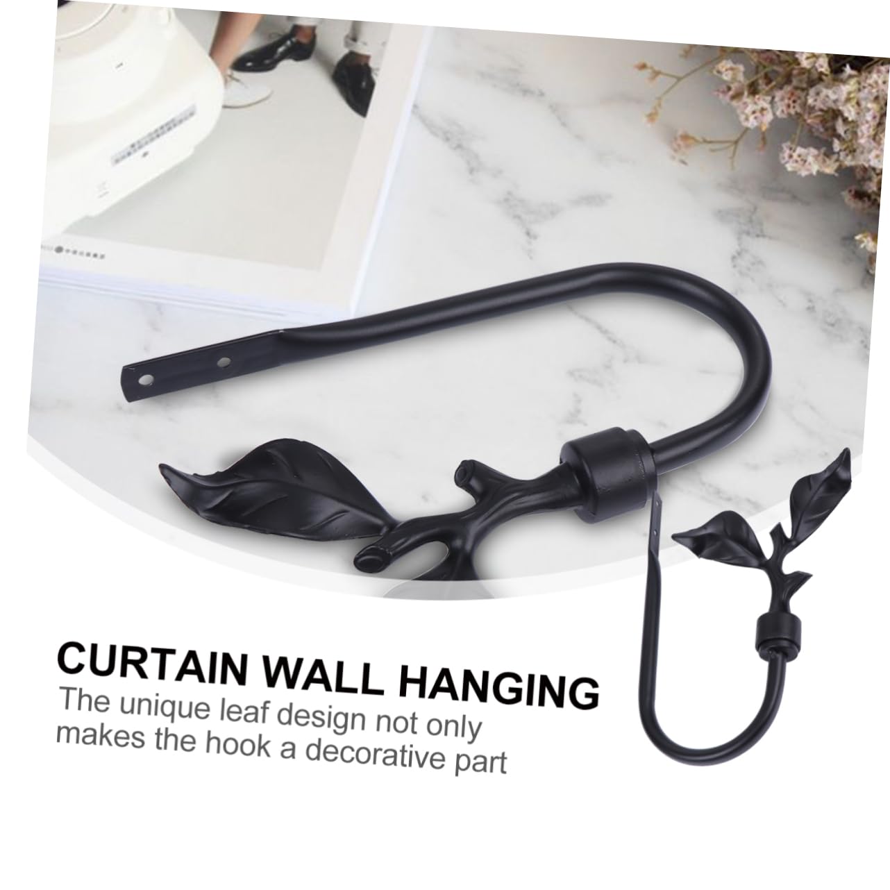 2pièces Crochets Muraux Décoratifs Métal pour Rideaux Attaches Forme De Support De Rideaux Élégant pour Drapeaux Et Décorations Intérieures