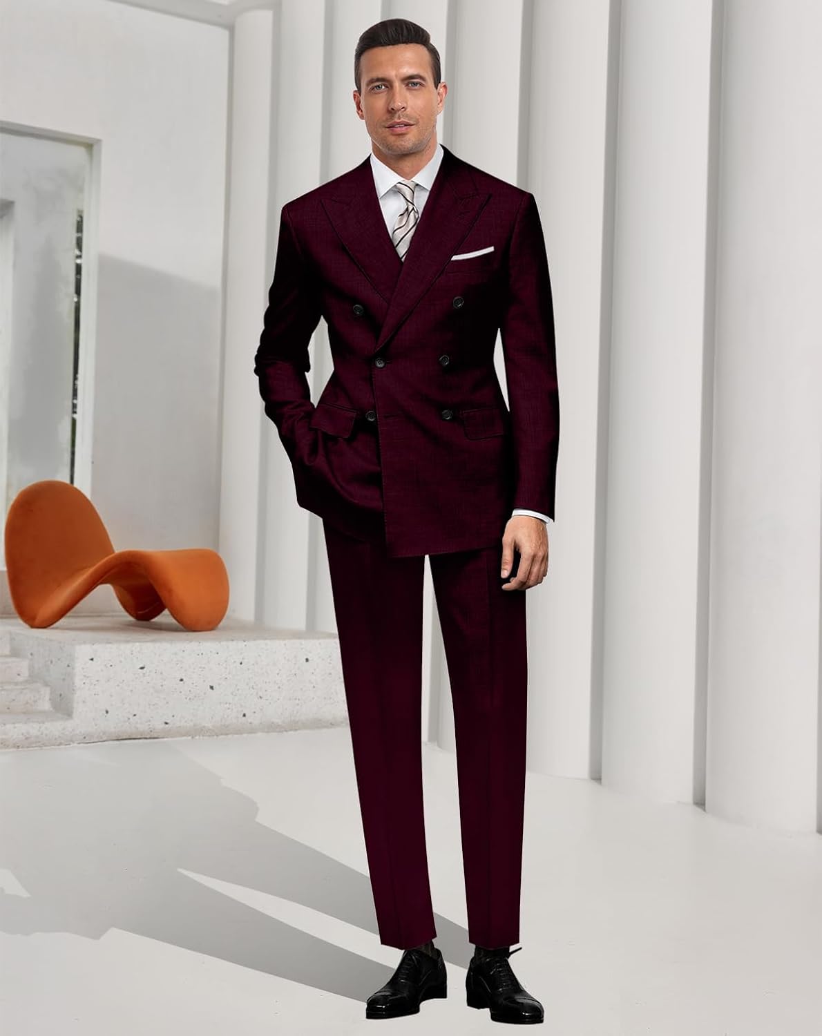 Mens Double Breasted Suit Slim Fit Solid Suit Jacket and Dress Pants 2 Piece Set Prom Wedding Suits for Men em promoção! Veja a oferta e mais achadinhos de Alfaiataria & Formal 4 Hoje é o melhor dia para comprar Mens Double Breasted Suit Slim Fit Solid Suit Jacket and Dress Pants 2 Piece Set Prom Wedding Suits for Men com aquele preço maroto! Promoção! Aproveite a oferta! 4