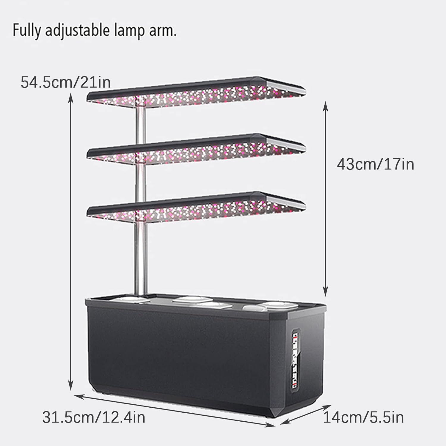 6 Pods Hydroponics Growing System with LED Grow Light Indoor Garden Smart Herb Garden Kit Plants Germination Kit Automatic Timer Height Up to 17" White