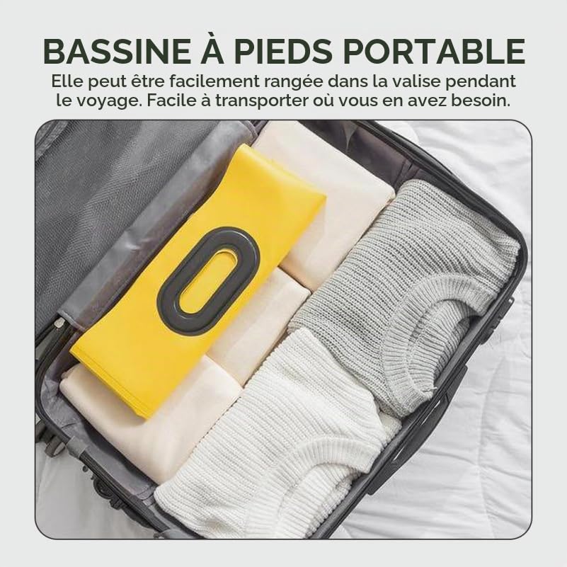 Angoily Bassin De Bain À Pied Pliable Portable 16L Seau De Lavage À Pied Léger Et Résistant pour Spa Pieds Maison Camping Voyage