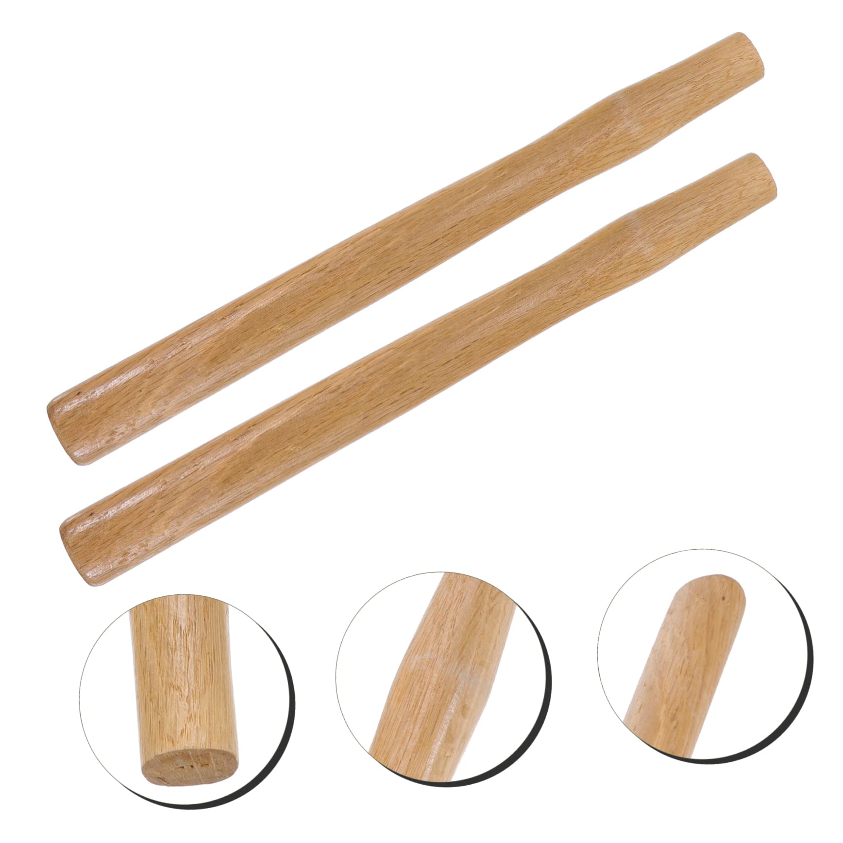BUTIFULSIC Anti-Skid Wooden Hammer Handle Set 2pcs Claw Hammer Handle Replacement Easy Install
