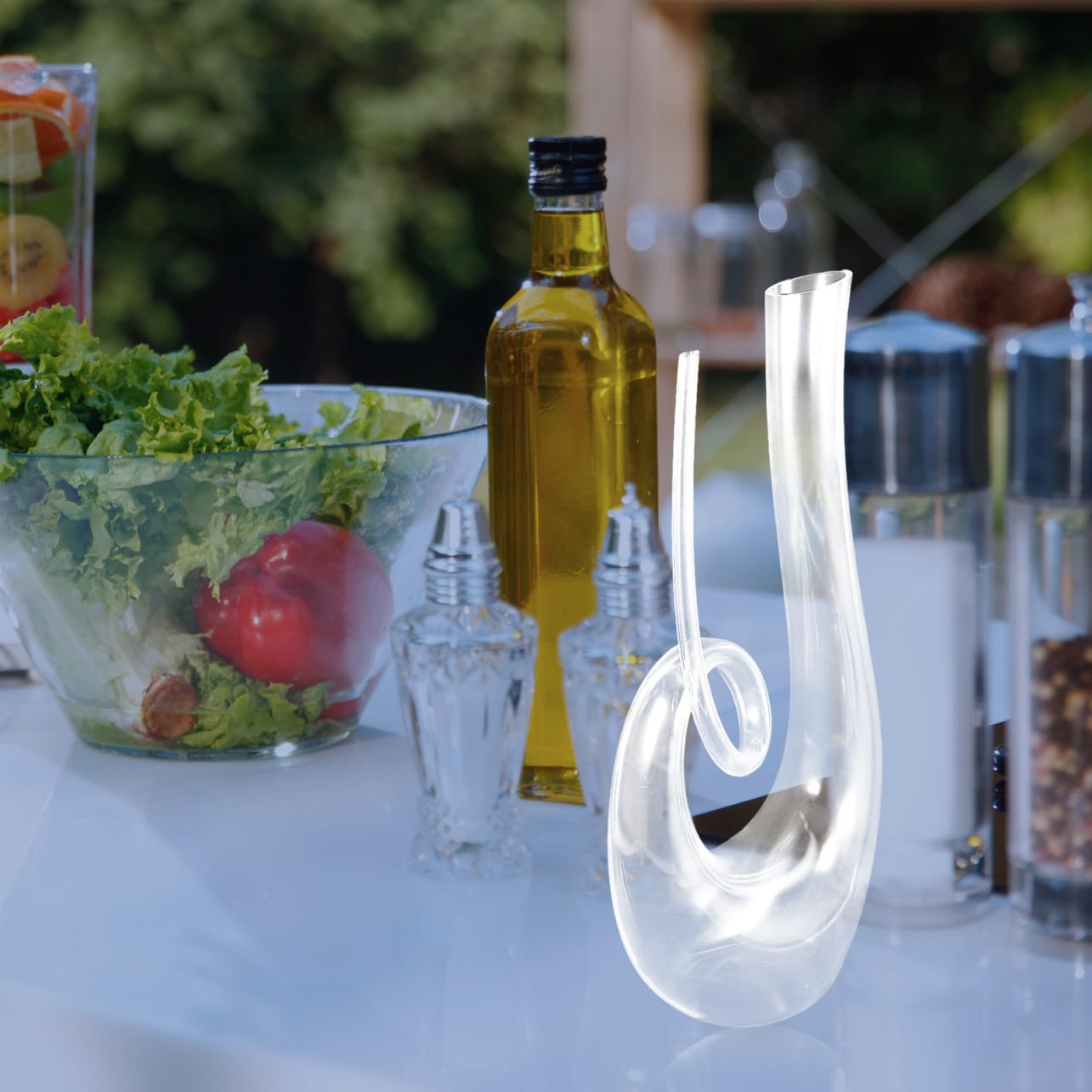 Tofficu Kristallglas Weindekanter 1300ml ohne Blei mit Kreativem Design für Professionelle Nutzung und Verbesserte Aromafreisetzung in Küche