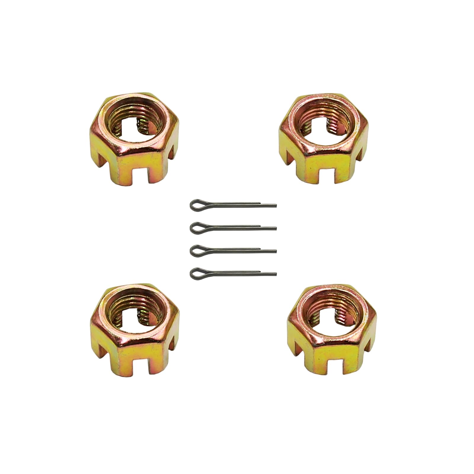 M14 X 1.5 Slotted Castle Nut for 50c 70cc 90cc 110cc 125cc Quad Dirt Pit Bike ATV Buggy (4-Pack) (M14 x 1.5)