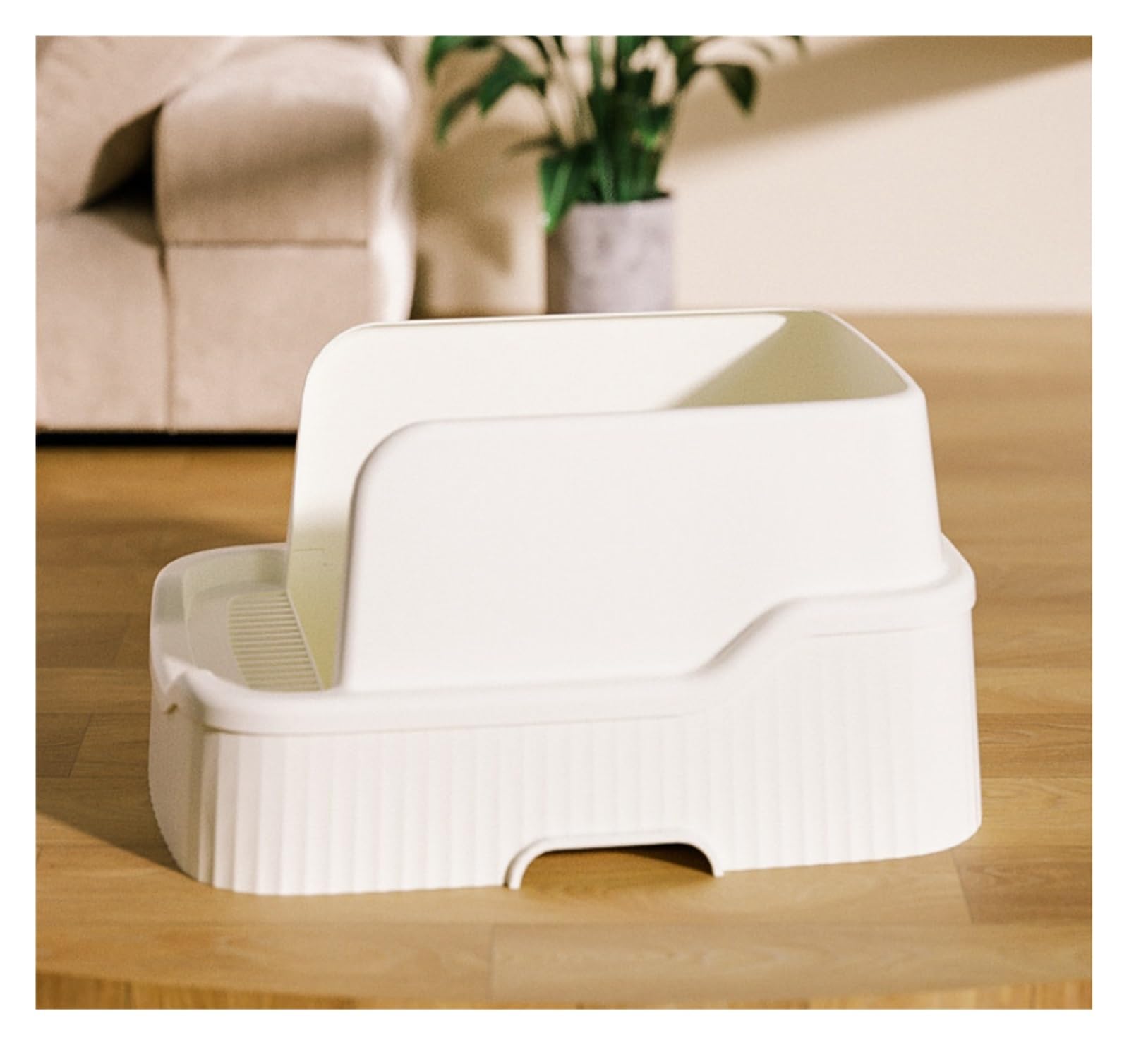 arenero Gatos Caja de Arena for Gatos con Parte Superior Abierta y Lados Altos, Bandeja de Arena extraíble Grande, Orinal for Gatitos, Inodoro fácil de Limpiar Grande