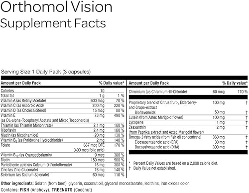 Miniatura 4 de Orthomol Vision, suministro para 30 días, suplemento integral de salud ocular con micronutrientes para apoyar la visión y el bienestar ocular