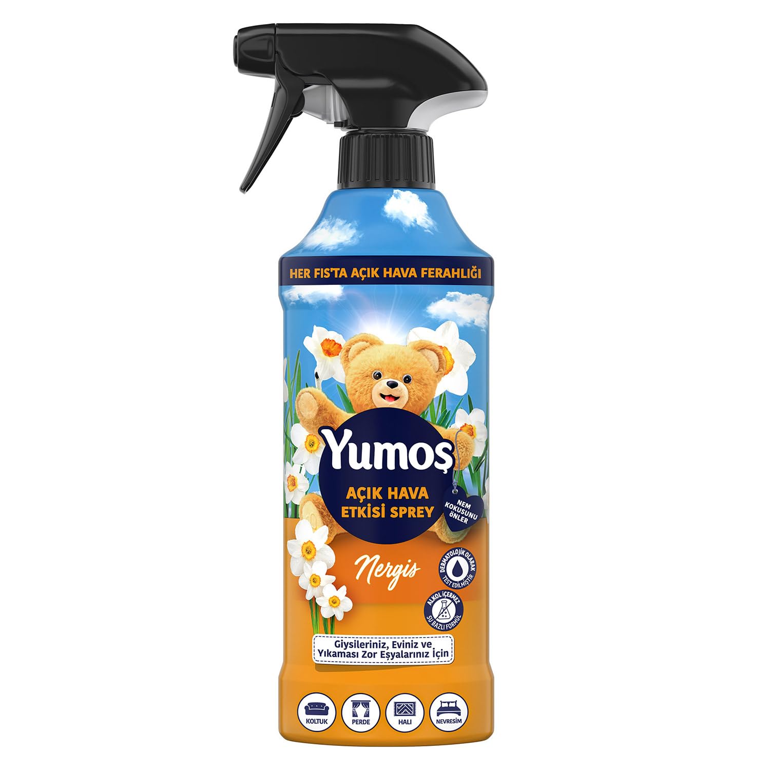 Yumoş Açık Hava Etkisi Sprey Yıkanması Zor Eşyalar İçin Giysi Spreyi Nergis 430 Ml