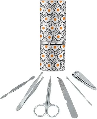 Eggs Sunny Side Up Stainless Steel Manicure Pedicure Grooming Beauty Care Travel Kit