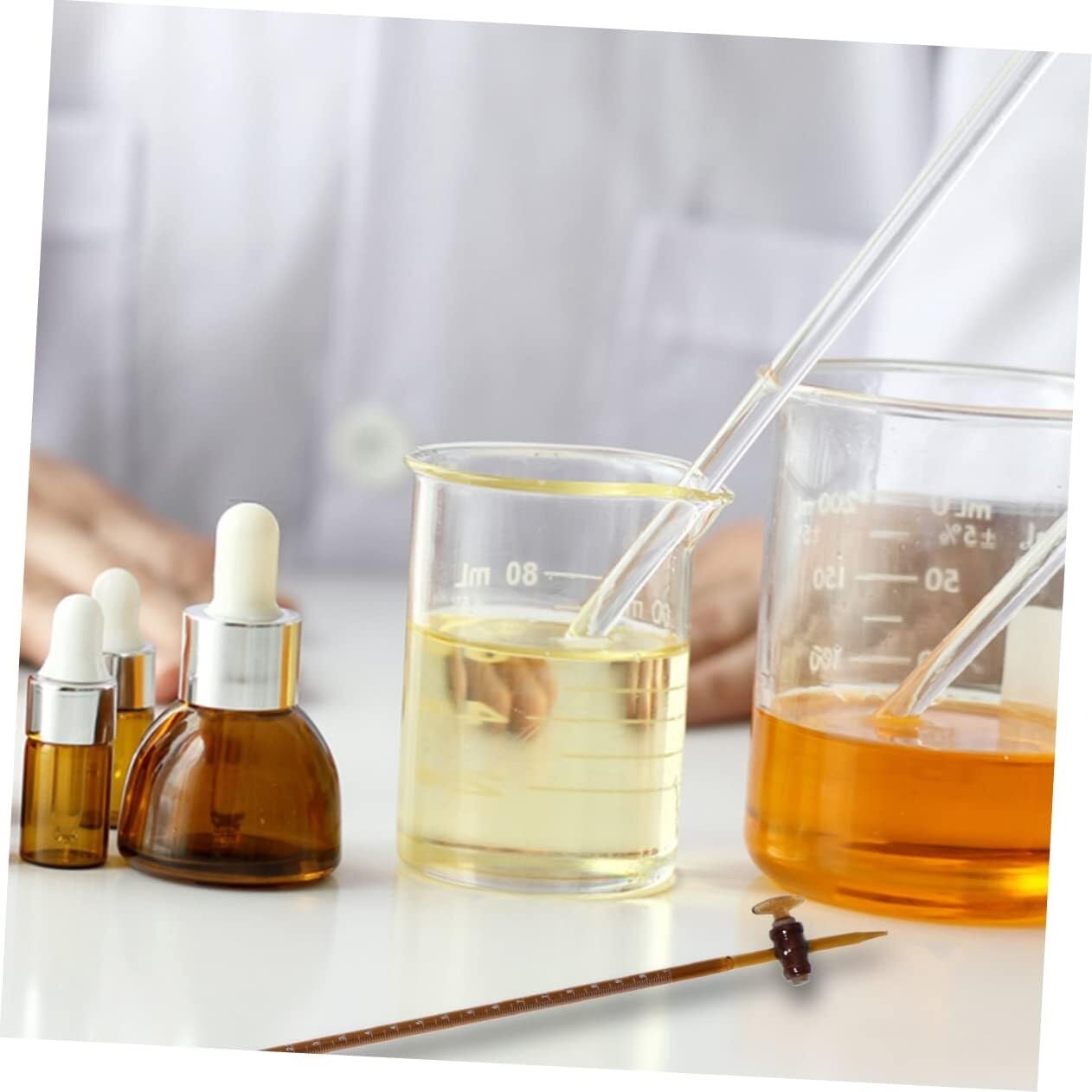 Buretta Acida 10ml 25ml 50ml Apparecchio in Vetro Strumento Laboratorio per Forniture Scolastiche Chimica(Transparent,50ml)