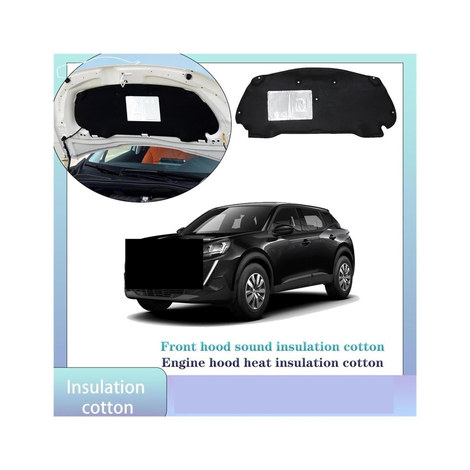 Tappetino isolante per cofano Per Peugeot Per 2008 2013 2014-2019