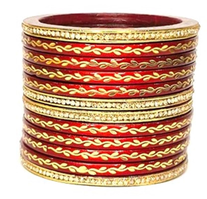 Anshi Creations Traditional Handmade beautiful design Printed Kada Lac/Lakh bangle set (Pack of 12) (B0DCBQ77M9) Amazon Price History, Amazon Price Tracker