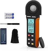 BTMETER Medidor de luz Lux Logger BT-5000A, medidor digital de lúmen mede intensidade de nível de iluminação 0,1 ~ 400.000 Lux. (0,1 ~ 40.000 FC). Luxômetro de vela de pé com registro de dados para