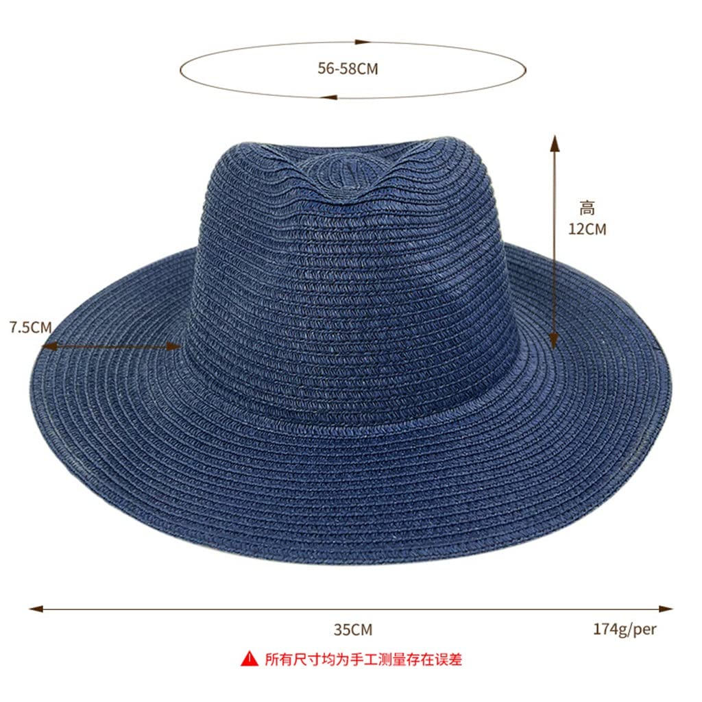 LNNSHX Sombrero clásico de Panamá con Borde Enrollado, Sombrero para protección Solar de Viaje, Sombrero para el Sol de Playa al Aire Libre para Hombre