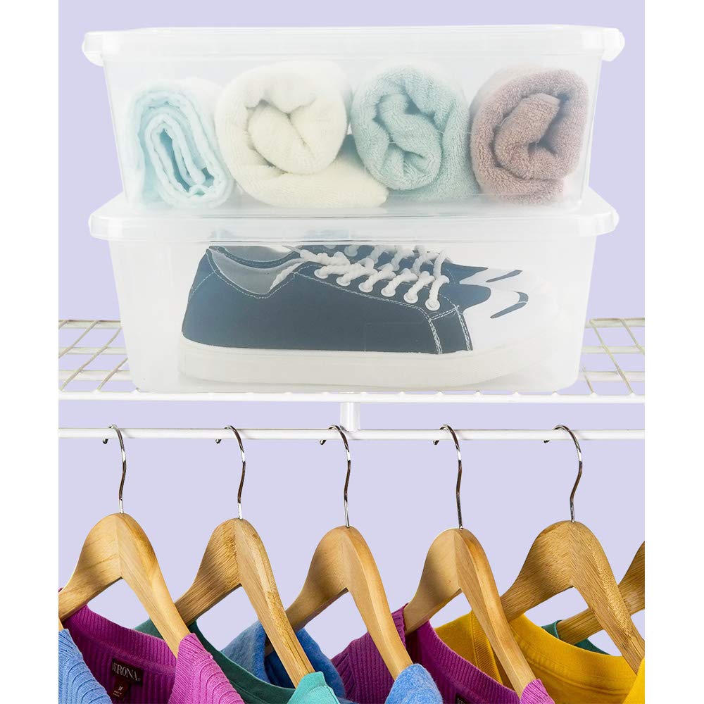 Jekiyo Lot De 4 Boîtes De Rangement En Plastique Transparent Avec