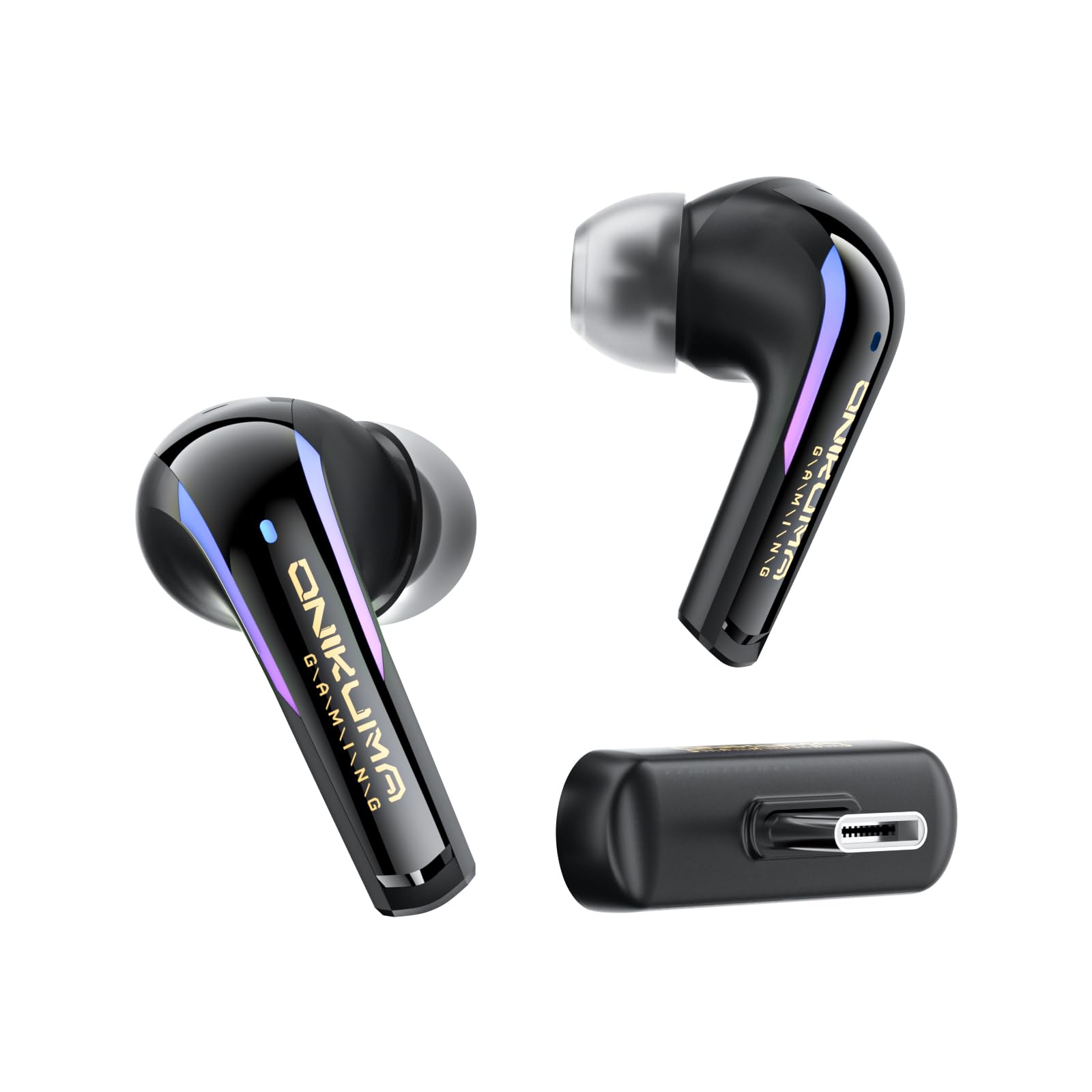 2.4G Wireless Gaming Earbuds with ENC Mic, 20ms Low-Latency for PS5/4, 2.4GHz Bluetooth Dual-Mode Headphones for Phone, Pad, Laptop, Steam Deck, Switch, PC, VR(with USB-C Dongle)
