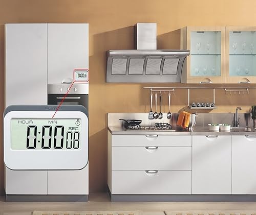 Miniatura 5 de VPAL Temporizador digital de cocina 12/24 horas despertador con parte trasera magnética y soporte retráctil, pantalla LCD grande