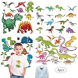 Kids Iron on Patches Heat Transfer Decals Dinosaur Stickers Cute Animal Appliques for Jackets Jeans T-Shirts Backpacks