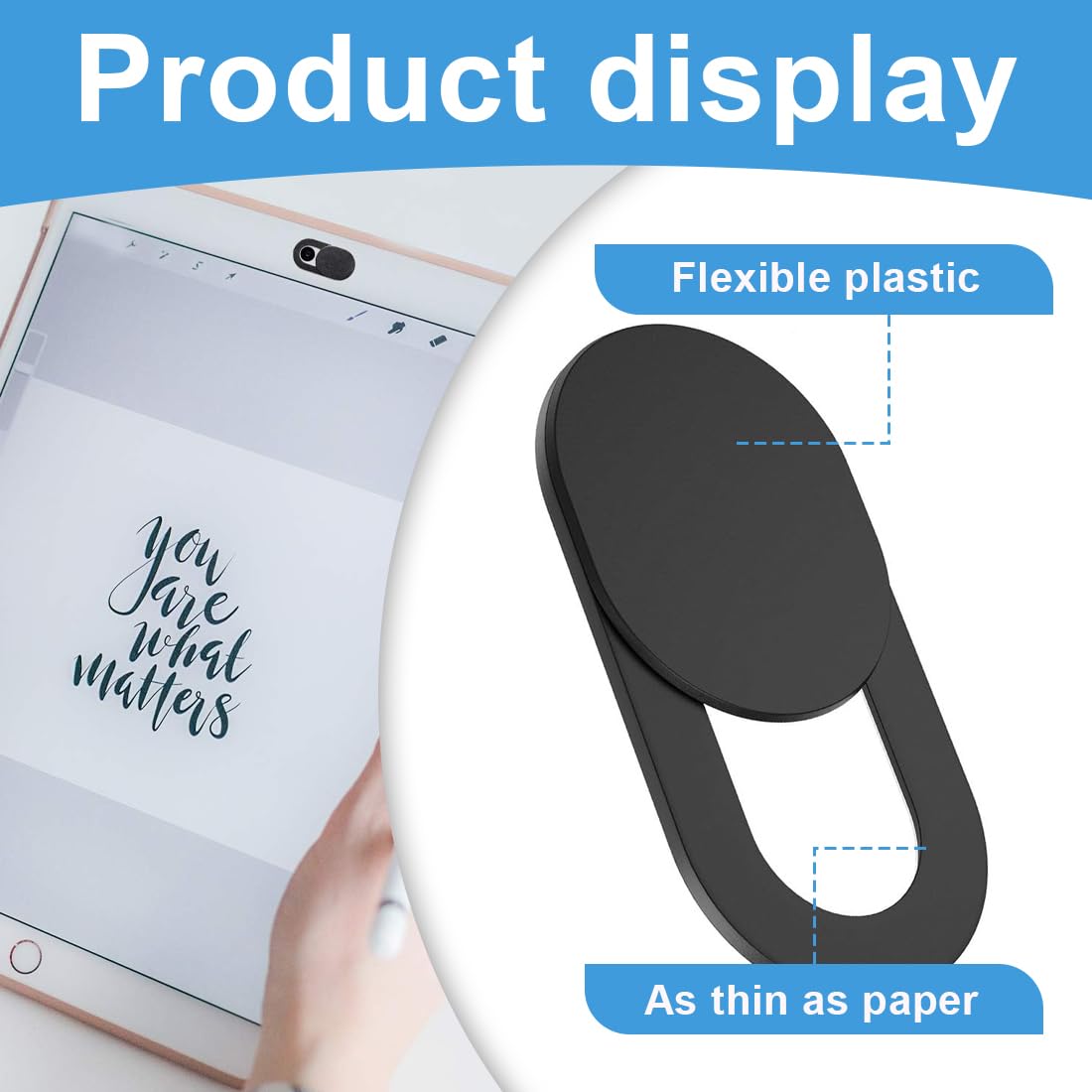 WeddHuis 12 Pezzi Copri Webcam Protezione Privacy Nero per Telefono Tablet Laptop Webcam Fotocamera