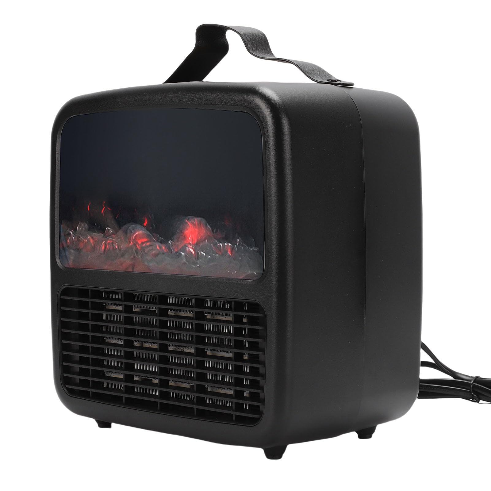 Fdit Calentador Portátil 1500W con Efecto de Fuego 3D Dinámico, Protección contra Sobrecalentamiento, Funcionamiento Silencioso para Oficina en Casa (Enchufe de la UE 230V)