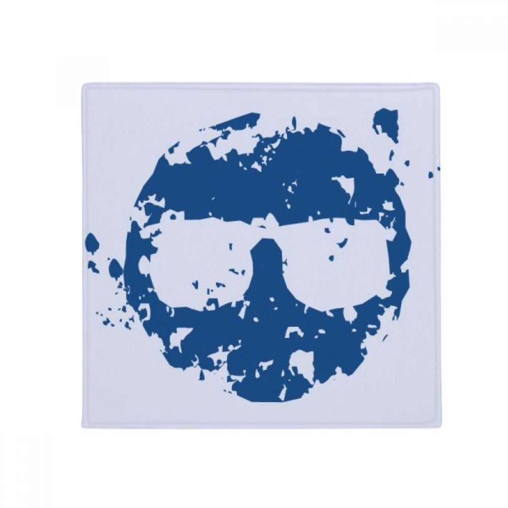 Tapis de sol lunettes bleues antidérapant 50x50cm salon cuisine salle de bain