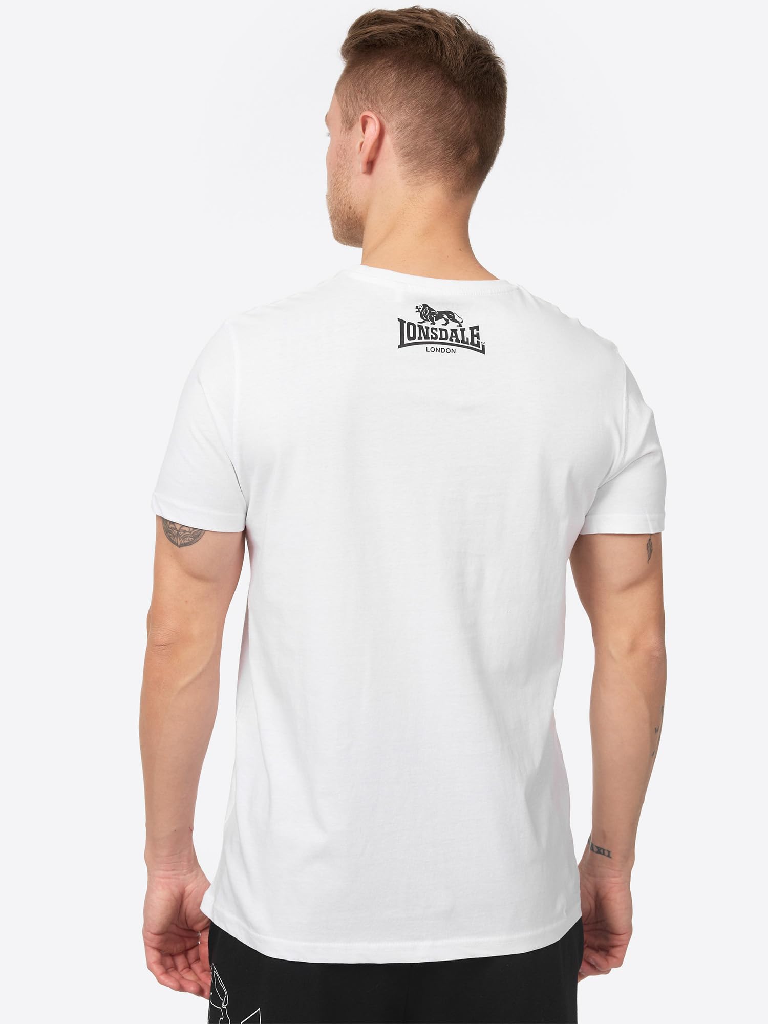 Lonsdale London Logo Hombre Camiseta Negro Regular