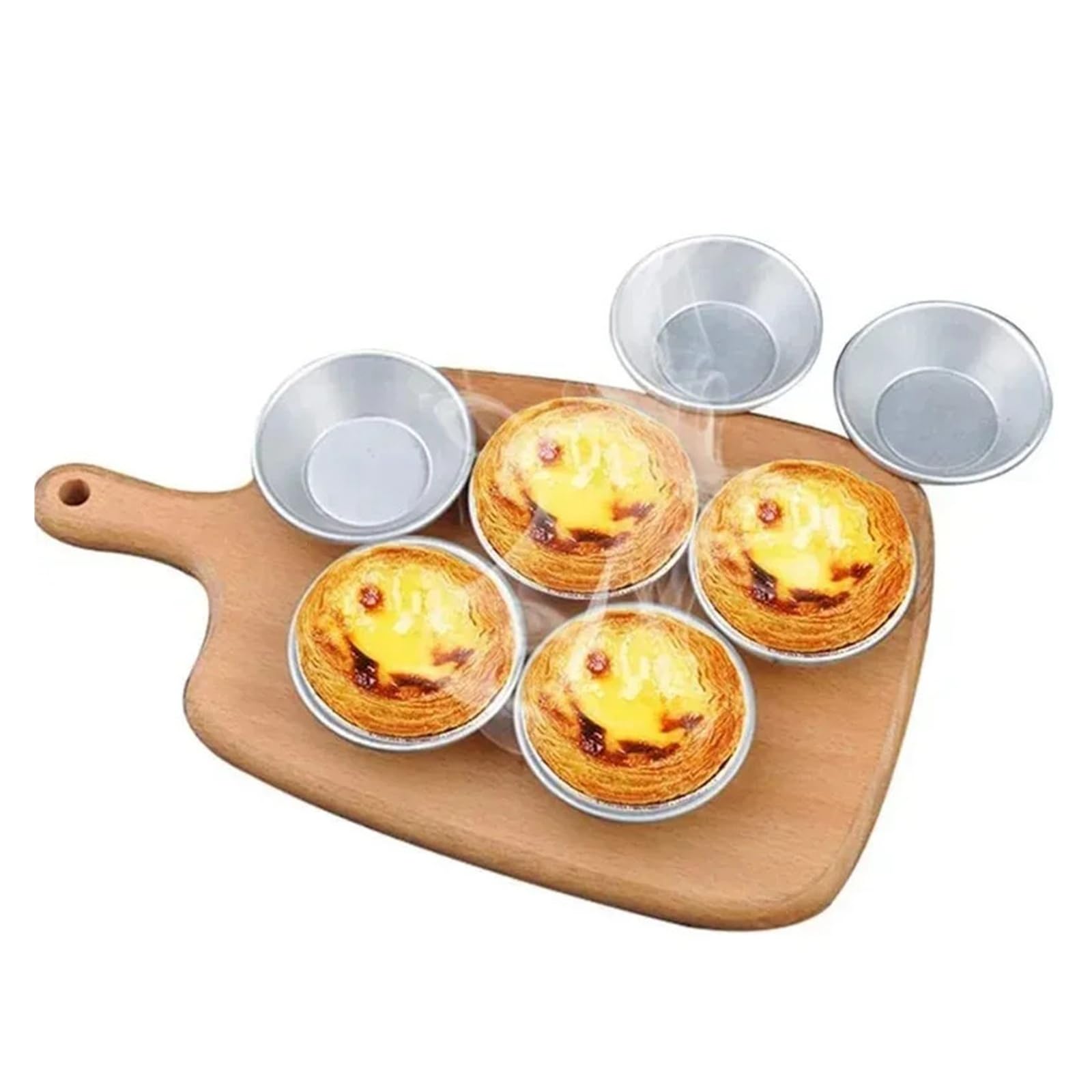 Genérico Bandejas for hornear reutilizables de aleación de aluminio, minivasos de repostería for tartas de huevo, magdalenas y postres hechos a mano, 5-25 uds.(25pcs)