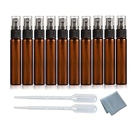 Vista 2 de Paquete de 25 botellas de perfume de viaje con atomizador a granel de 0.3 fl oz, botella vacía hidratante (ámbar)