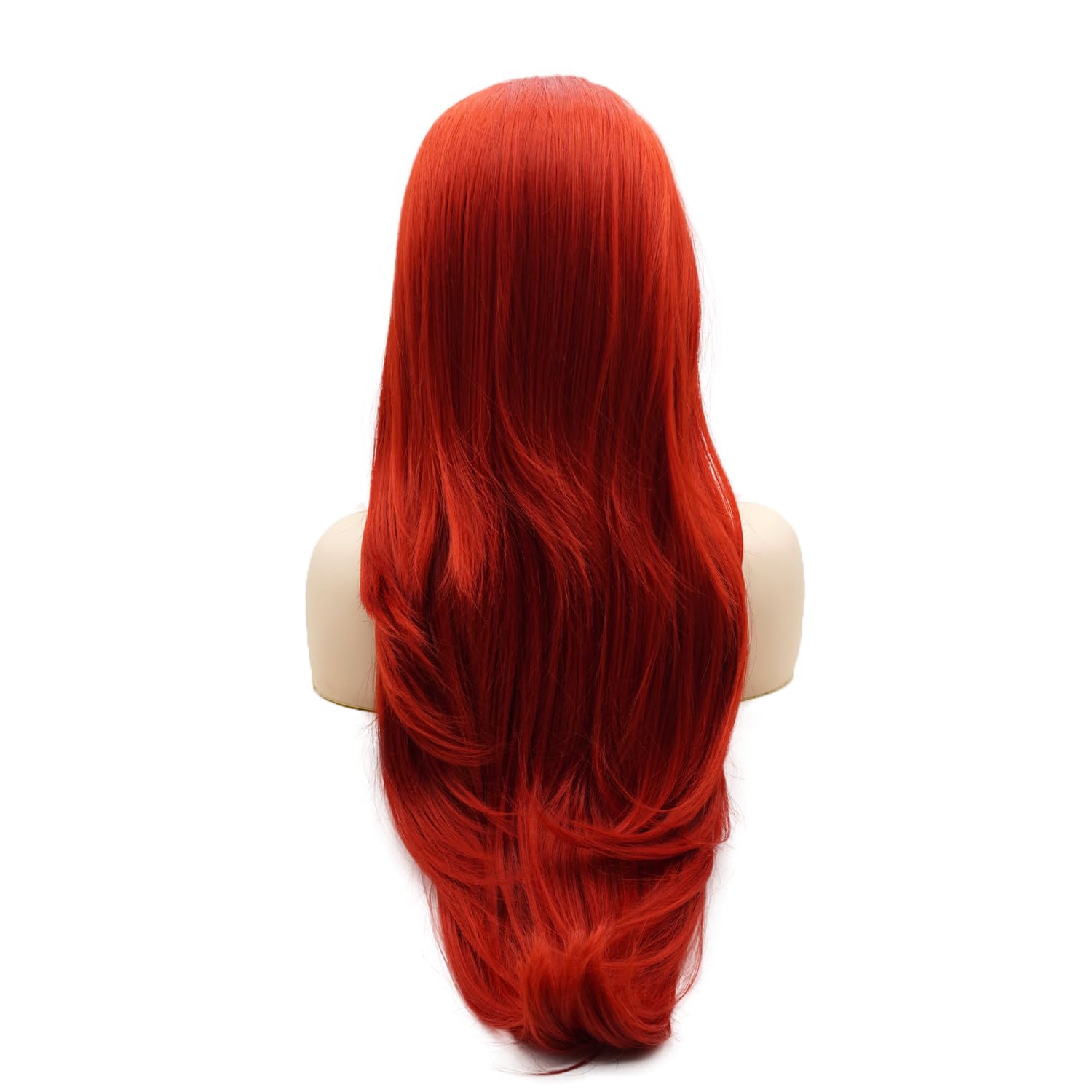 Hair Synthetic Lace Front Wig Wavy Long 26inch Red Heavy Density Heat Resistant Realistic Wig - Image 4
