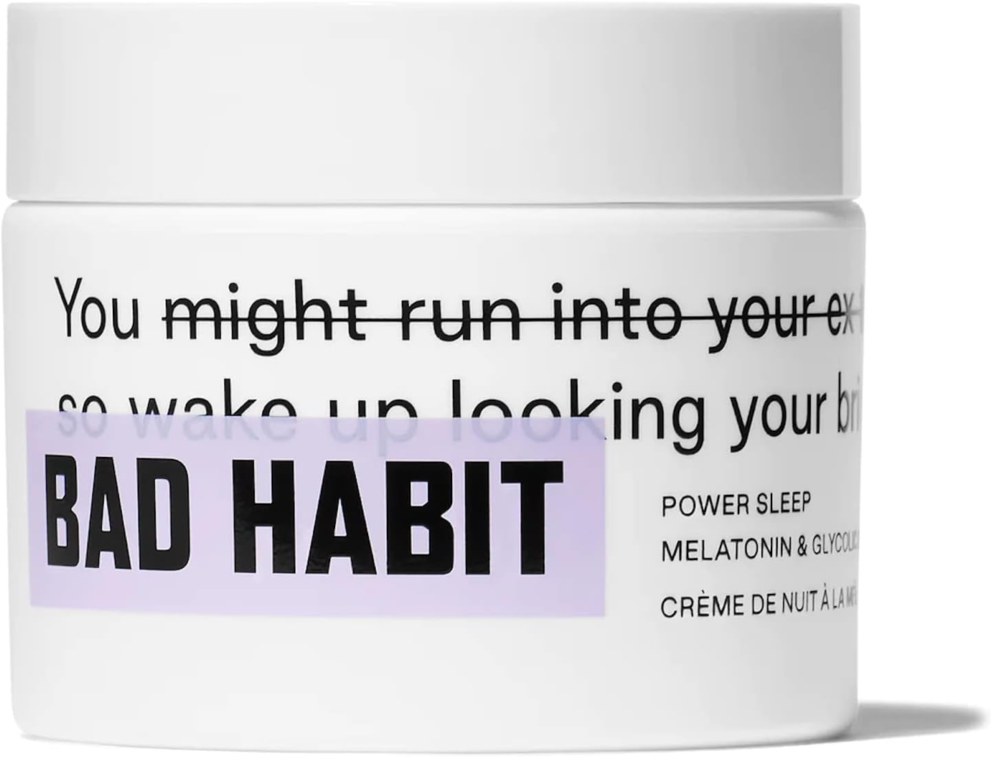CreamBad Habit Power Sleep Melatonin & Glycolic Night Promotes a Good Night Sleep While Enhances Skin! 1.6 OZ