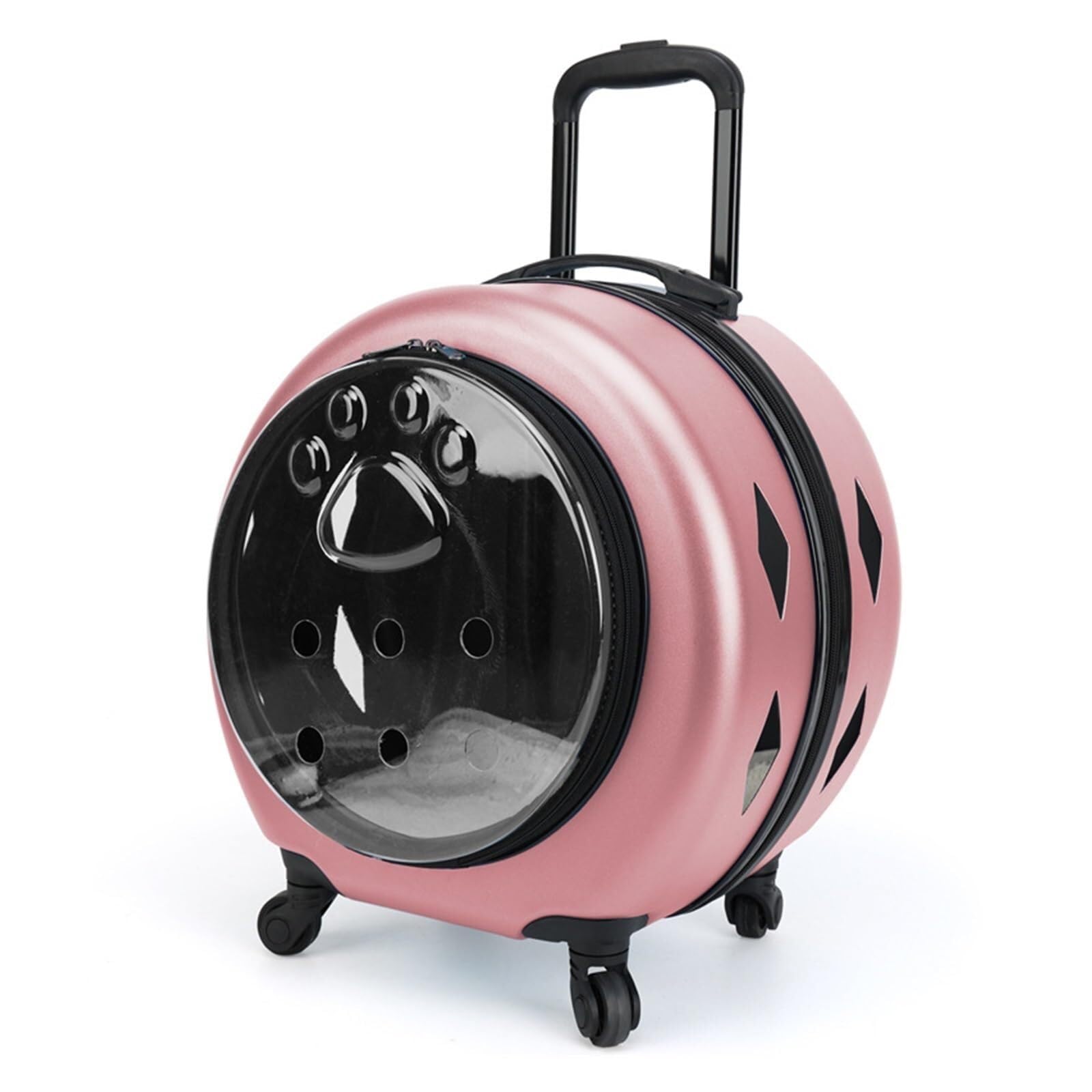 Trasportino trasparente su ruote, carrello da viaggio portatile per gatti, zaino a capsula di grande capacità per gite