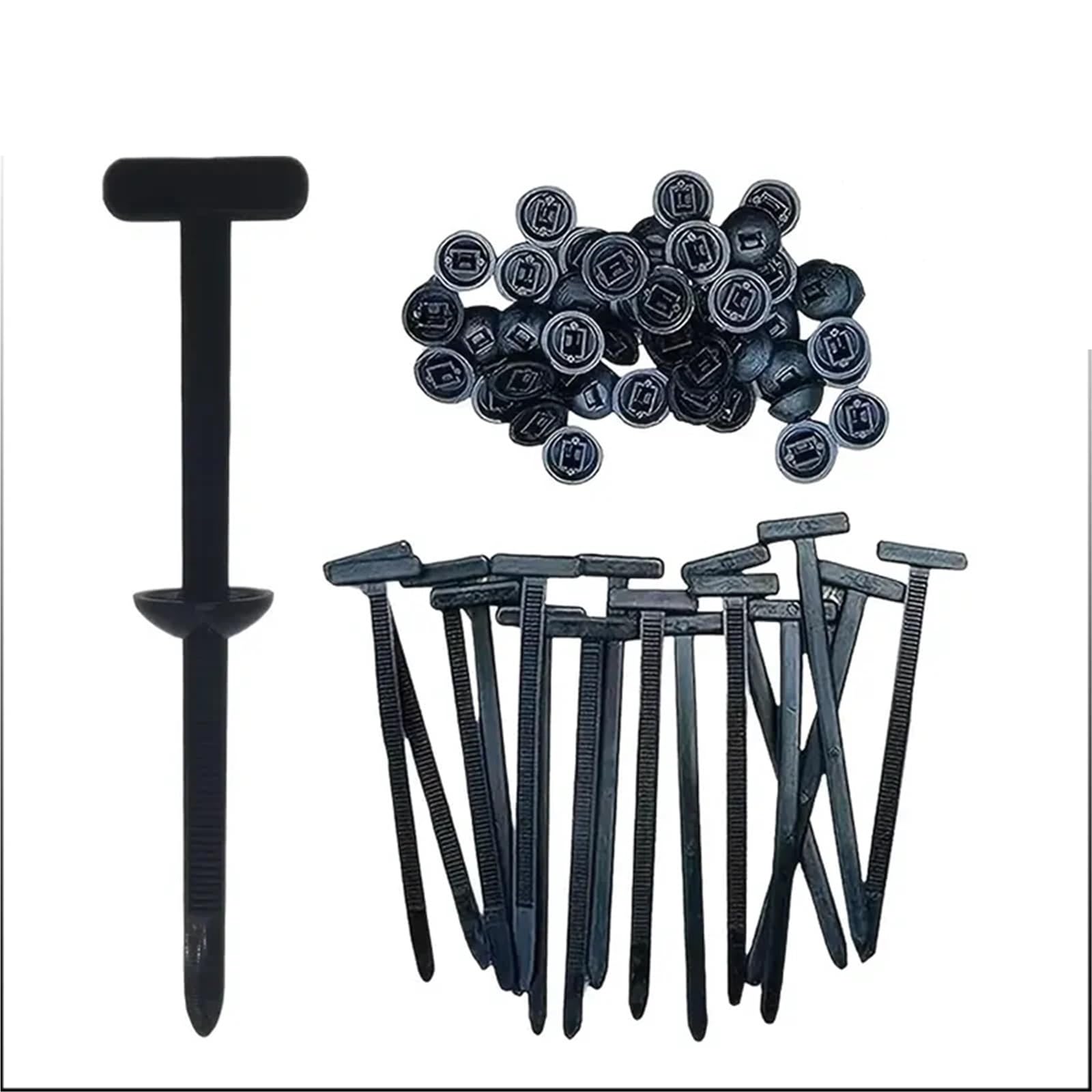 Yangshe 800Pcs Heavy Duty Nylon Cable Tie Buckle With Pin & Button For Car Engine Guard Trunk Lining