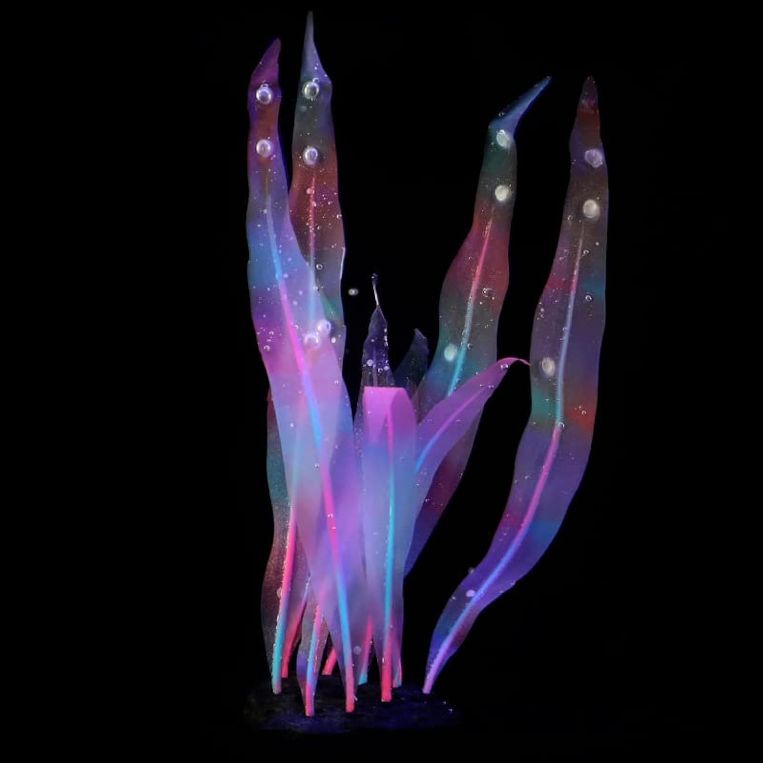 REIRQIE 1Pcs Aquarium Decoration Pink Plants Simulation Artificial Water Grass Plastic Fish Tank Decor Plant Soft Silicone Glowing Kelp Ornament