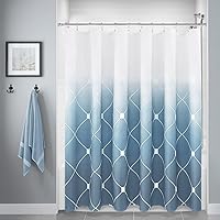 Vista 25 de Cortina de ducha de 78 pulgadas de largo, tela texturizada, cortinas de baño marrones, cortinas de poliéster degradado para baño, cortina de ducha