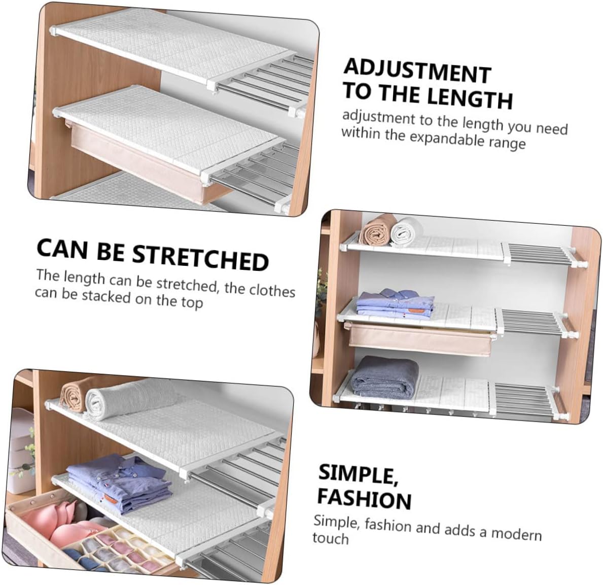 1pc Expandable Shoe Rack Retractable Storage Partition Closet Dividers for Shelves