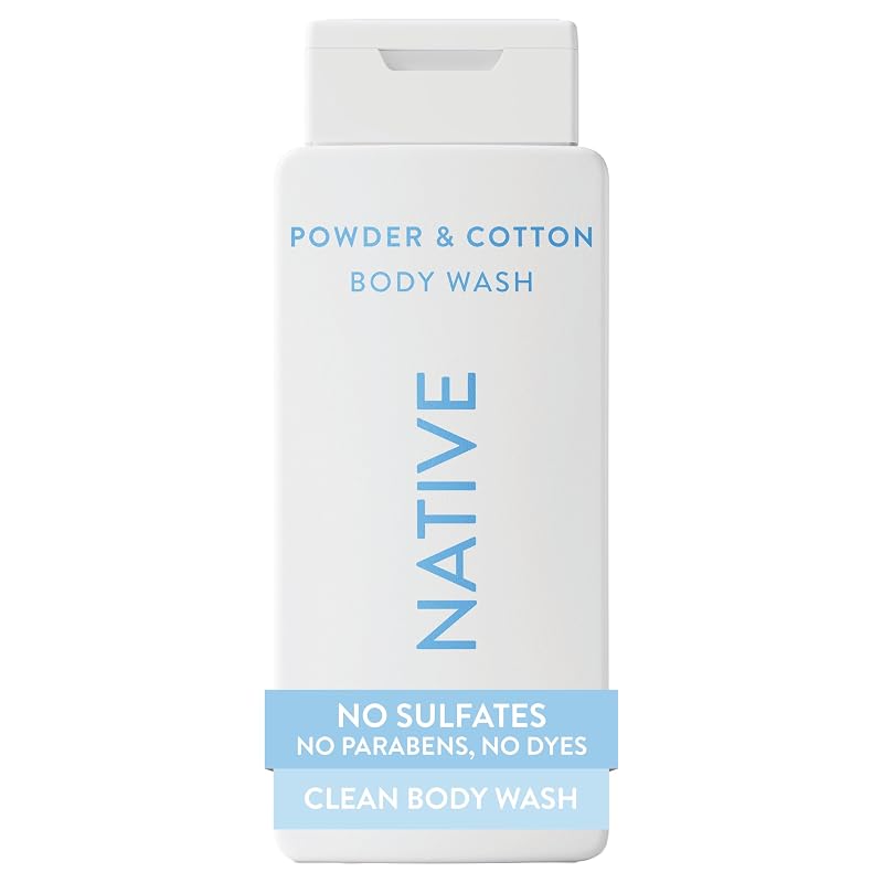 Native Sabonete líquido corporal Powder & Cotton, 532 mL, Pacote com 6