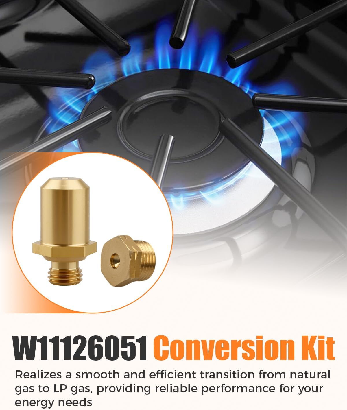 W11126051 Range Oven LP Conversion Kit Fit for Whirlpool/Kitchen-Aid/Maytag/Jenn-Air Range Replace W10566537 AP6048267