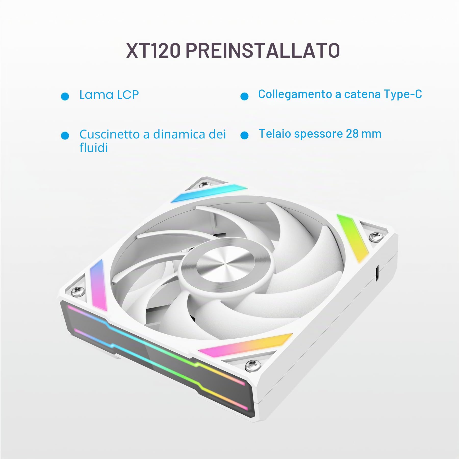 SAMA Q60 CPU Liquid Cooler, 360MM Water AIO CPU Cooler con Display LCD da 2.8", Magnetico Staccabile, Ventole Modulari XT120 LCP Blade, Supporti Bonus, 115X, 2011, 1200, 1700, 1851, AM4, AM5 Bianco