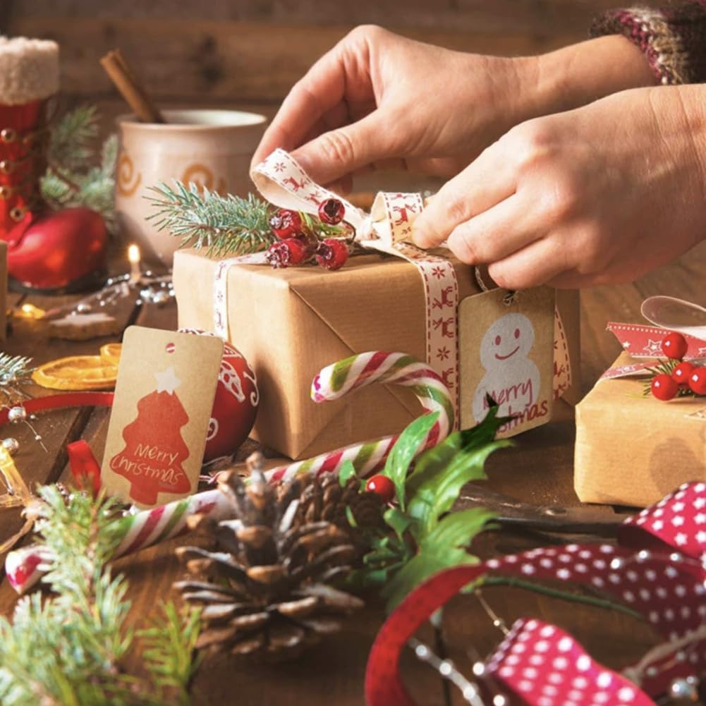 Etiquette Nom Noel Étiquettes En Papier Kraft Marron étiquettes Cadeaux Faites à La Main Avec Ficelle De 10 M Pour Etiquette Nom Cadeau Noel