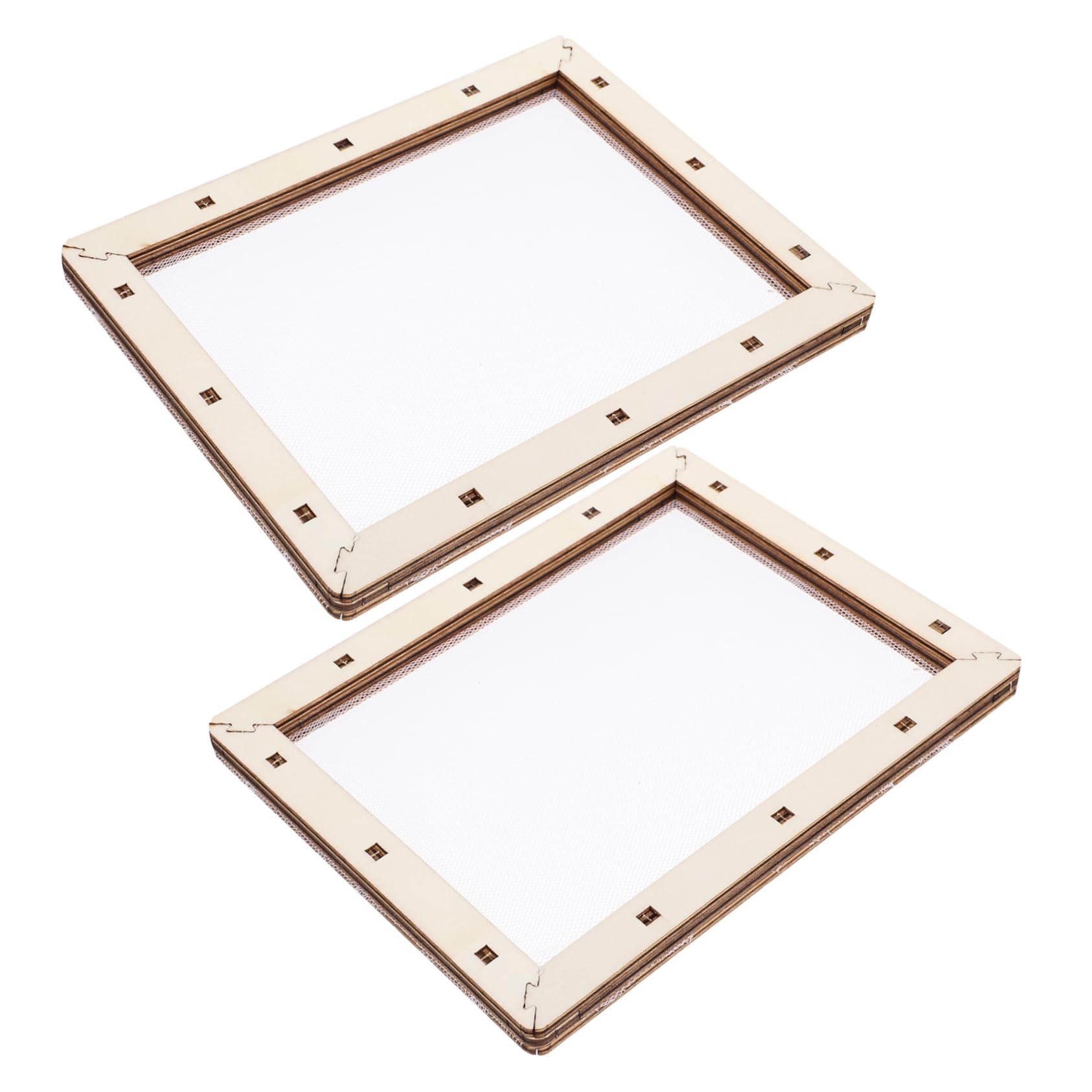 Levemolo 2pcs Wooden Paper Making Frame Diy Paper Crafting Screen Mesh for Educational Crafts