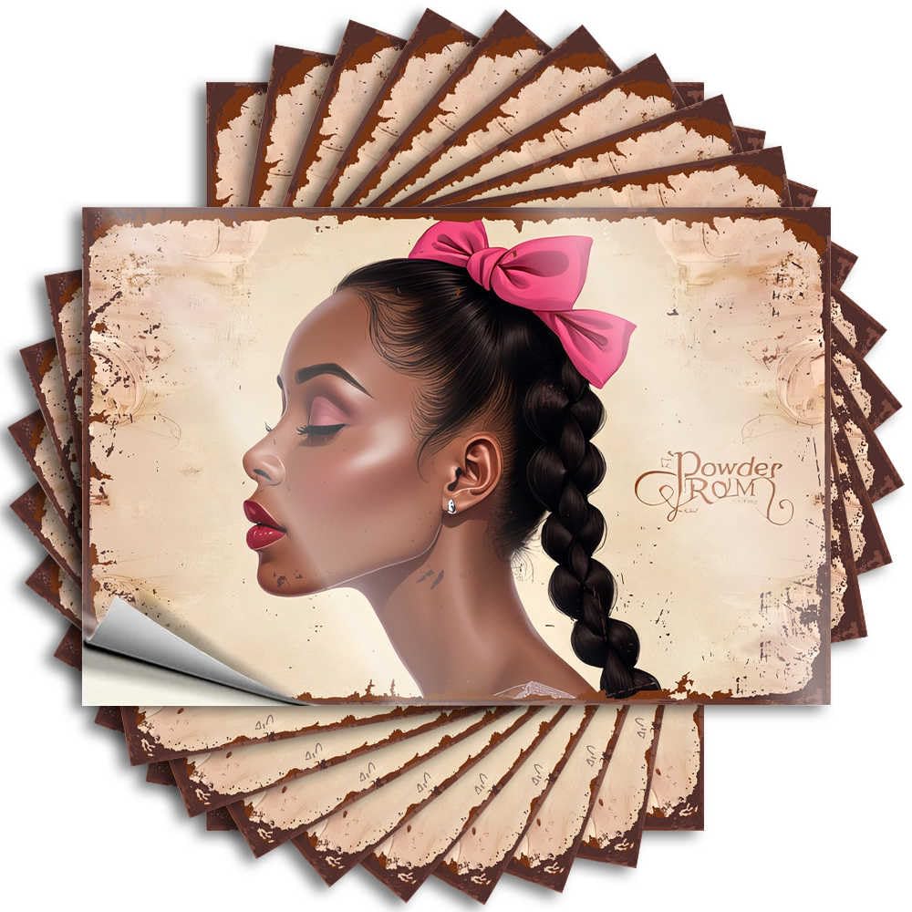 Saying Birthday | Neutral Garage Vintage Beauty with A Pink Bow for Friends(8X12CM)