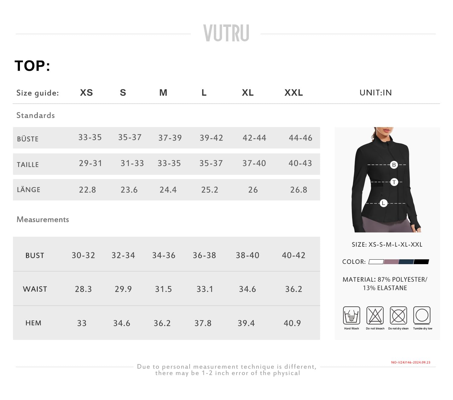 VUTRU Chaqueta deportiva para mujer de manga larga para correr