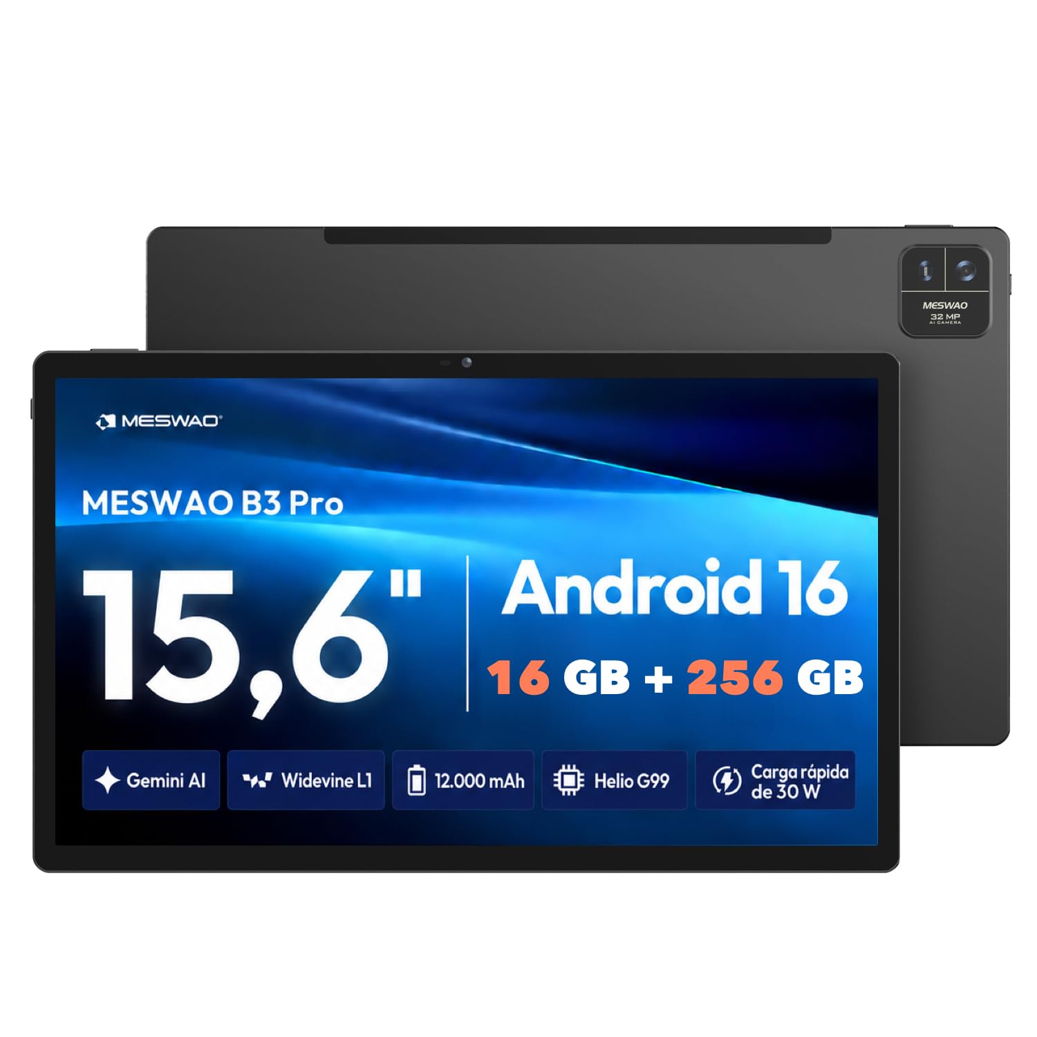 Tablet de 15,6 pulgadas con gran pantalla para multitarea y productividad