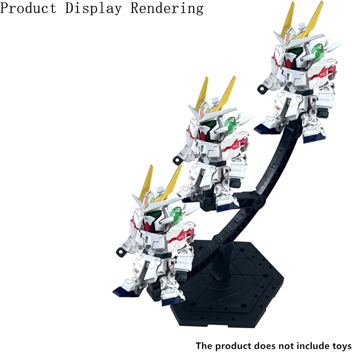 2-Pieces Action Figure Display Stand, Adjustable Model Kit Base, Display Stand Suitable For Gundam Models And 1/144 HG RG BB Action Characters, Black (2 BB)