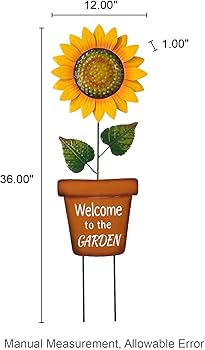 Amazon.com: Glitzhome Metal Sunflower Yard Stakes, 36 