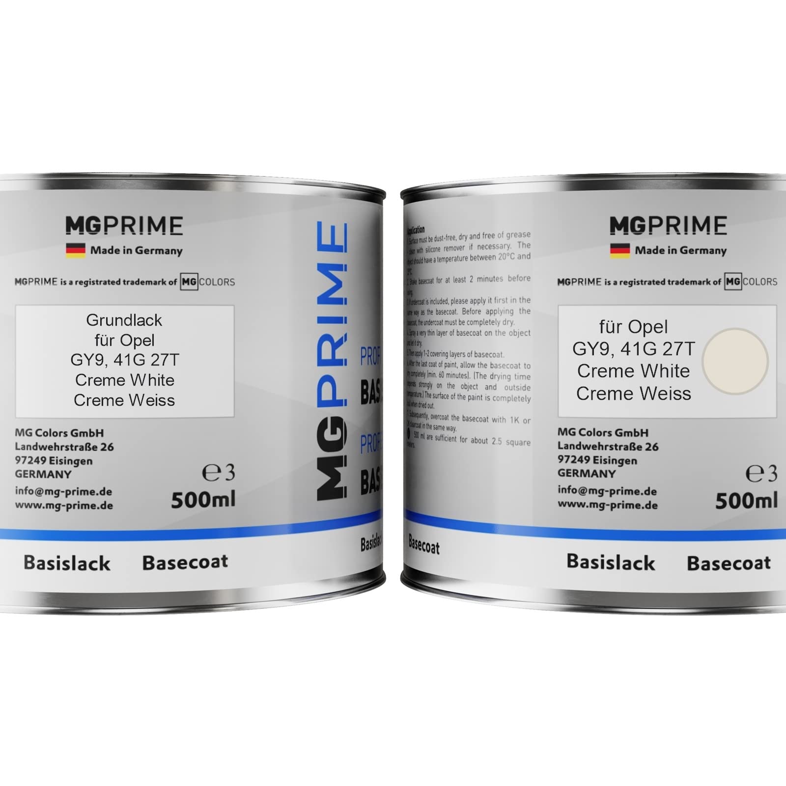 Peinture Voiture Bombes Aérosols Pour Opel GY9 41G 27T Creme